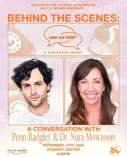 P.A.C.E. Board hosts BEHIND THE SCENES: ‘Can We Talk?’ A Conversation with Penn Badgley and Dr. Nura Mowzoon